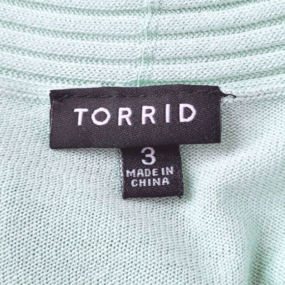 Torrid Short Open Sweater Cardigan Mint 3 - Picture 4 of 4